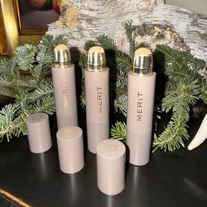 Set of 3 MERIT The Minimalist Perfecting Complexion Sticks ~ Khaki Bisque Suede